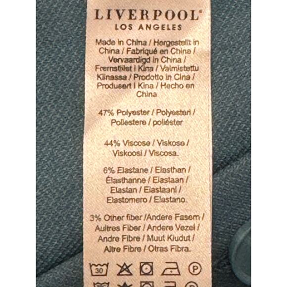 Liverpool Sailor Crop Side Leg Pull On Pants in Ocean Blue Size Large - Picture 8 of 9